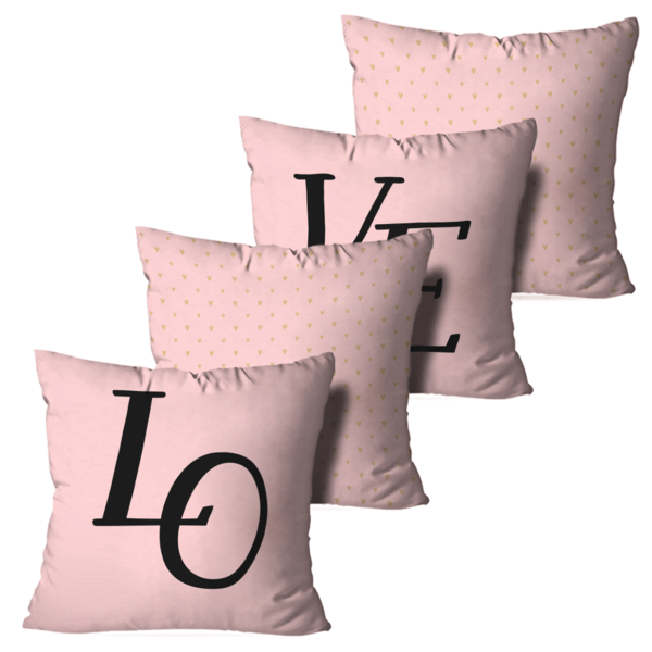 Kit 4 Almofadas Decorativas Love