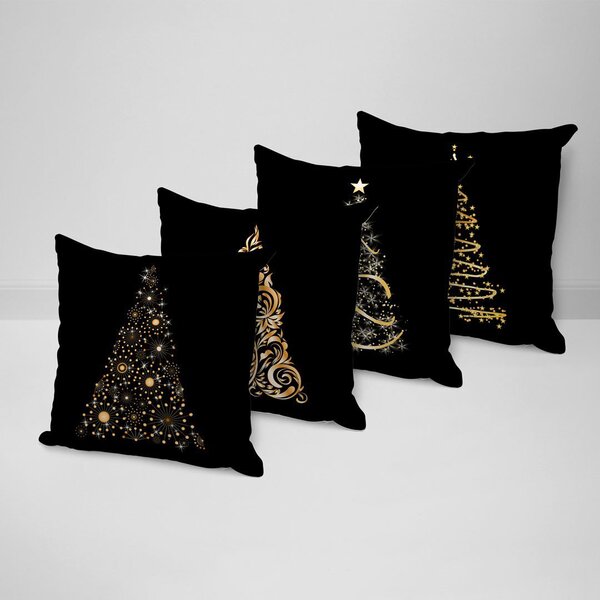 Kit 4 Almofadas Decorativas Luzes De Natal