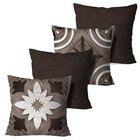 Kit 4 Almofadas Decorativas Marrom Escuro