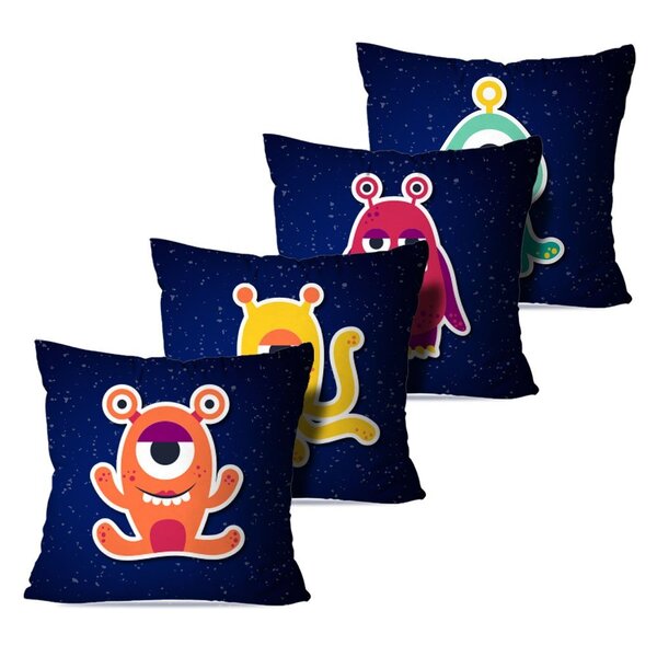 Kit 4 Almofadas Decorativas Monstrinhos