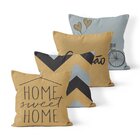 Kit 4 Almofadas Decorativas Own  Home Sweet Home E Gratidão -