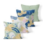 Kit 4 Almofadas Decorativas Own Abstrata E Lisa Verde - 45x45