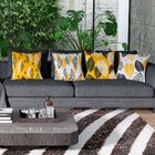 Kit 4 Almofadas Decorativas Own Amarela Folhas - 45x45 Cm