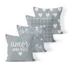 Kit 4 Almofadas Decorativas Own Amor Mora Aqui E Bicicleta Ci