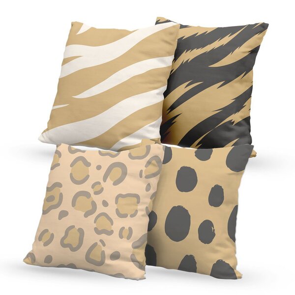 Kit 4 Almofadas Decorativas Own Animal Print - 45x45 Cm Tecid