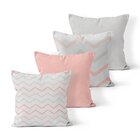 Kit 4 Almofadas Decorativas Own Chevron E Lisas - 45x45 Cm Te