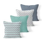Kit 4 Almofadas Decorativas Own Chevron E Quadrados Cinza - 4