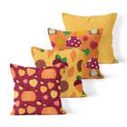 Kit 4 Almofadas Decorativas Own Cogumelos E Moranga - 45x45 C