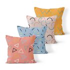 Kit 4 Almofadas Decorativas Own Colorful Geometric - 45x45 Cm