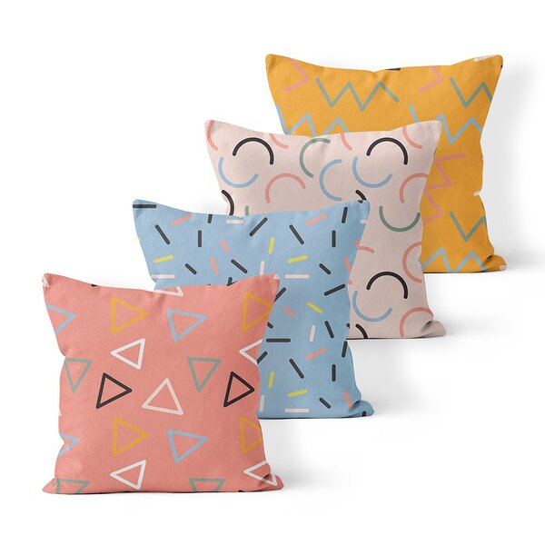 Kit 4 Almofadas Decorativas Own Colorful Geometric - 45x45 Cm