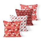Kit 4 Almofadas Decorativas Own Corações Coloridos - 45x45 Cm