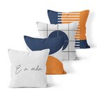 Kit 4 Almofadas Decorativas Own É A Vida - 45x45 Cm