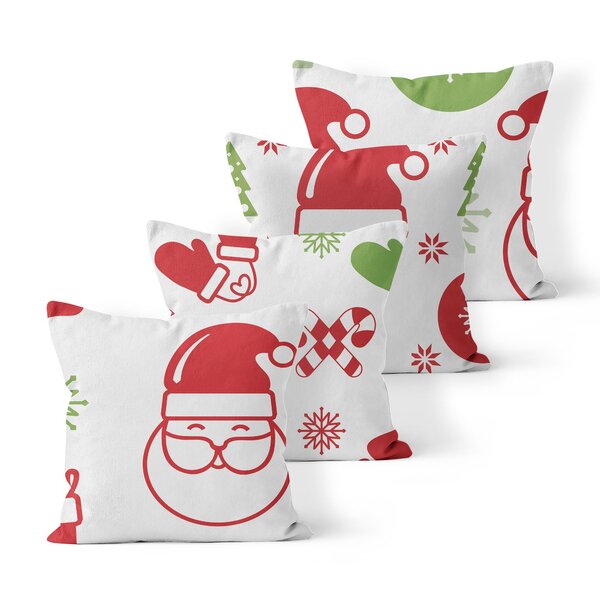 Kit 4 Almofadas Decorativas Own Enfeites Natal Vermelho E Ver