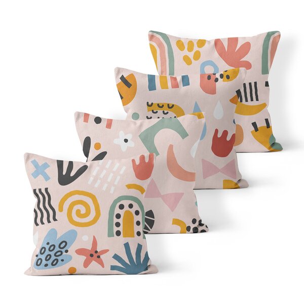 Kit 4 Almofadas Decorativas Own Estampa Abstrata Cores Divers