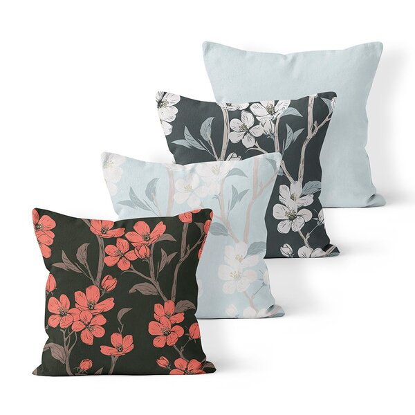 Kit 4 Almofadas Decorativas Own Estampa Flores - 45x45 Cm
