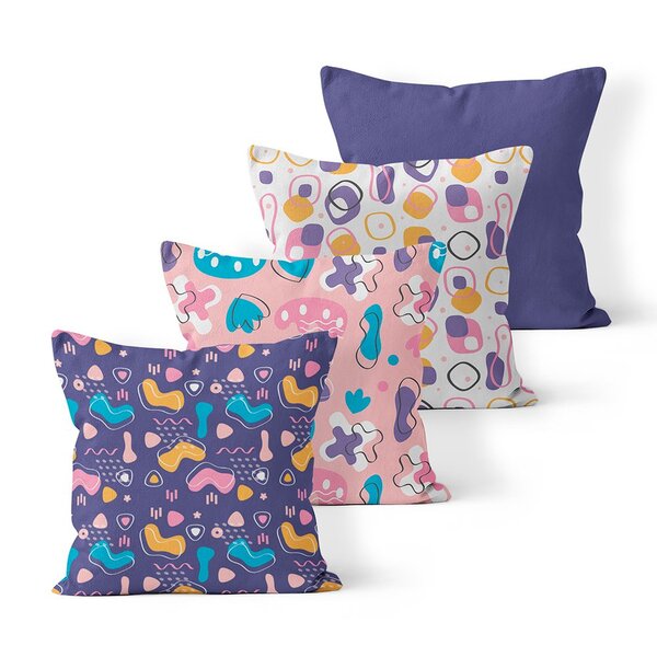 Kit 4 Almofadas Decorativas Own Estampa Forma Abstrata - 45x4