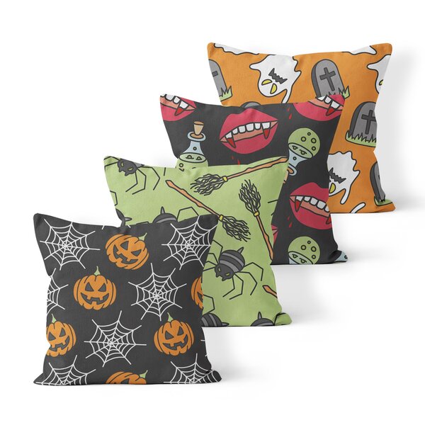 Kit 4 Almofadas Decorativas Own Estampa Halloween - 45x45 Cm