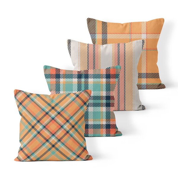 Kit 4 Almofadas Decorativas Own Estampa Xadrez - 45x45 Cm