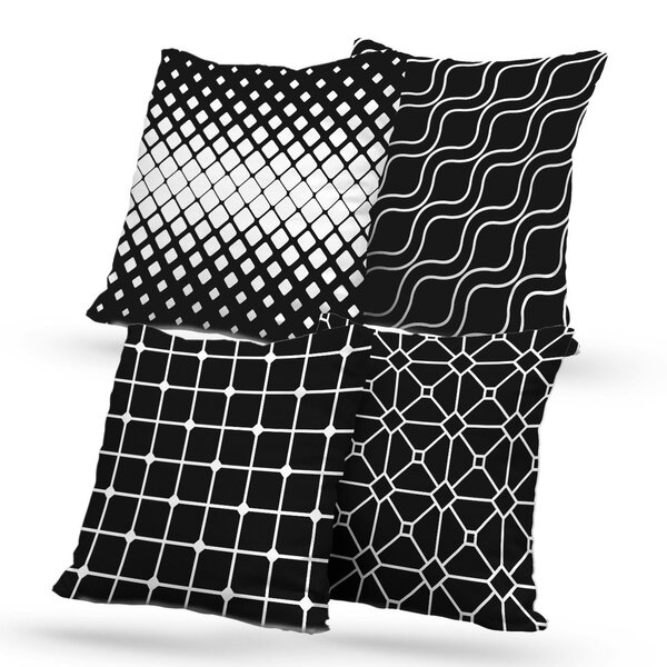 Kit 4 Almofadas Decorativas Own Estampas Geométricas Black -