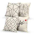Kit 4 Almofadas Decorativas Own Fé E Mãos Tecido Confortável