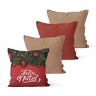 Kit 4 Almofadas Decorativas Own Feliz Natal Enfeites - 45x45
