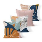 Kit 4 Almofadas Decorativas Own Folhas Coloridas - 45x45 Cm T