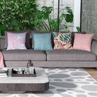 Kit 4 Almofadas Decorativas Own Folhas Rosa E Verde - 45x45 Cm