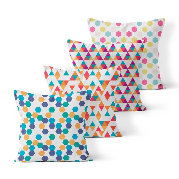 Kit 4 Almofadas Decorativas Own Geométrica Colorida - 45x45 Cm