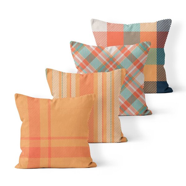 Kit 4 Almofadas Decorativas Own Geométrica Com Listras - 45x4