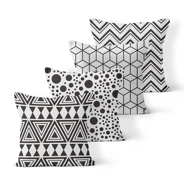 Kit 4 Almofadas Decorativas Own Geométrica E Poá - 45x45 Cm T