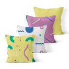 Kit 4 Almofadas Decorativas Own Geométricas Amarela Branca E