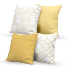 Kit 4 Almofadas Decorativas Own Geométricas Branca Gold - 45x