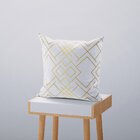 Kit 4 Almofadas Decorativas Own Geométricas Branca Gold - 45x
