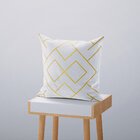 Kit 4 Almofadas Decorativas Own Geométricas Branca Gold - 45x