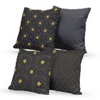 Kit 4 Almofadas Decorativas Own Geométricas Cinza Gold - 45x4