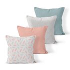 Kit 4 Almofadas Decorativas Own Geométricas E Lisas Salmão E