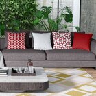 Kit 4 Almofadas Decorativas Own Geométricas E Lisas Vermelha