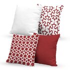 Kit 4 Almofadas Decorativas Own Geométricas E Lisas Vermelha