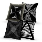 Kit 4 Almofadas Decorativas Own Geométricas Preta - 45x45 Cm