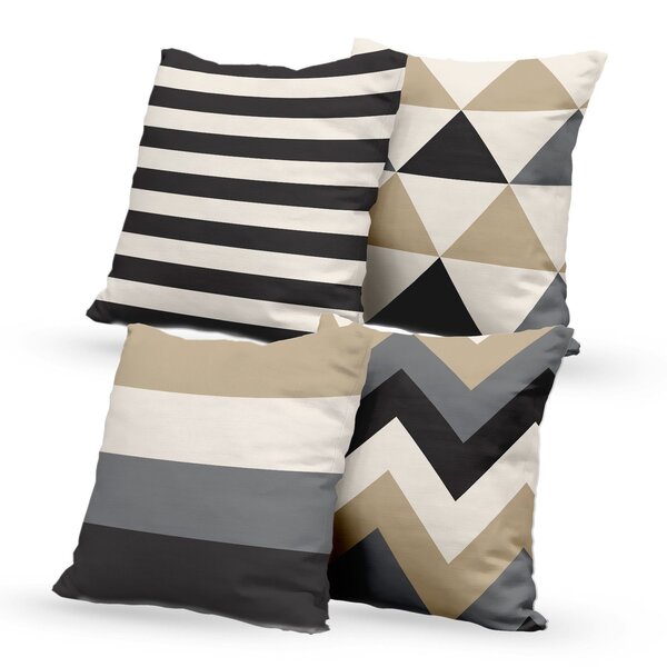 Kit 4 Almofadas Decorativas Own Geométricas Tons Neutros - 45