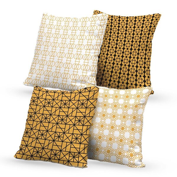 Kit 4 Almofadas Decorativas Own Geométricas White - 45x45 Cm