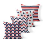 Kit 4 Almofadas Decorativas Own Geométrico Azul Marinho E Lar