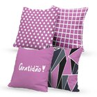 Kit 4 Almofadas Decorativas Own Gratidão E Geométricas Rosa -