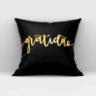 Kit 4 Almofadas Decorativas Own Gratidão Preto E Rosa - 45x45