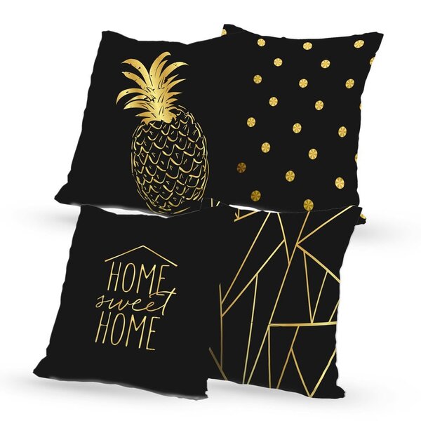 Kit 4 Almofadas Decorativas Own Home Sweet Home E Abacaxi - 4