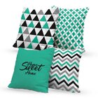 Kit 4 Almofadas Decorativas Own Home Sweet Home Verde Mármore
