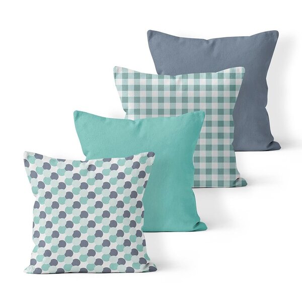 Kit 4 Almofadas Decorativas Own Lisas Poá E Geométrica - 45x4