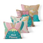 Kit 4 Almofadas Decorativas Own Love Feliz Páscoa Tecido Conf