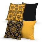 Kit 4 Almofadas Decorativas Own Mandalas Preta E Amarela - 45