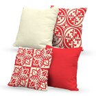 Kit 4 Almofadas Decorativas Own Mosaicos Vermelha E Branca -